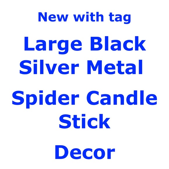 LARGE 15" TALL SILVER BLACK METAL SPIDER CANDLESTICK CANDLE HOLDER DECOR NWT - Picture 13 of 13